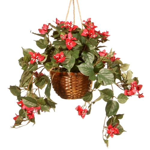 National Tree RAS-HB88854-A 13 in. Hanging Flower in Pot, White