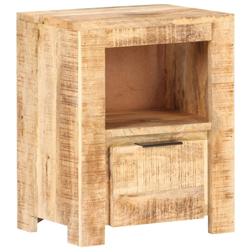 Bedside Cabinet 15.7"x11.8"x19.7" Rough Mango Wood
