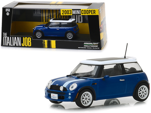 2003 Mini Cooper Blue with White Stripes \The Italian Job\" (2003)