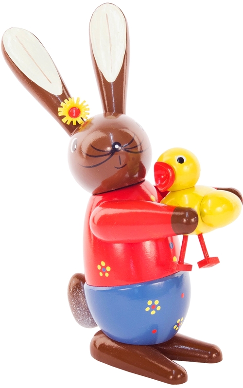 Alexander Taron 224-754 Dregeno Easter Ornament Rabbit Holding Chick