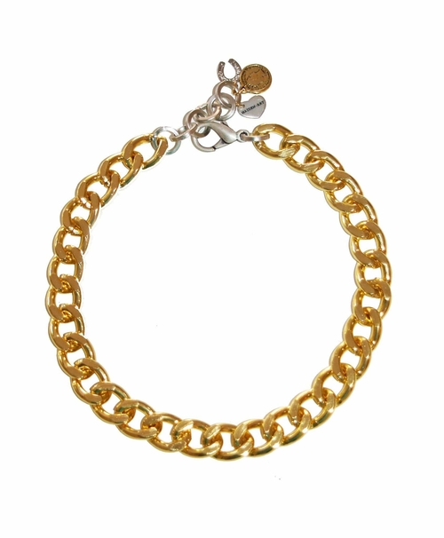 Gold chain choker with charms