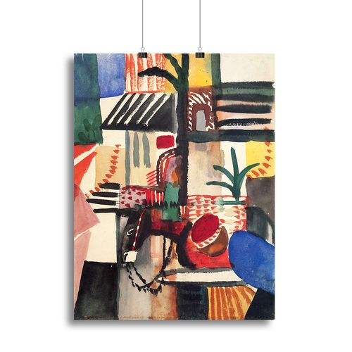 Man with a donkey by Macke Canvas Print or Poster