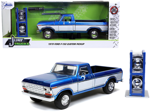 1979 Ford F-150 Custom Pickup Truck Candy Blue and White with Extra