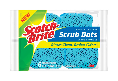 3M 1750454 2.6 x 4.4 in. Scotch-Brite Dots Fiber Scrub Sponge  