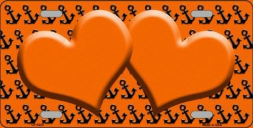 Smart Blonde LP-5303 Orange Black Anchor Print With Orange Heart Cente