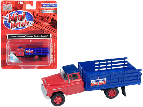 1955 Chevrolet Stakebed Truck \Standard Oil\" Red and Blue 1/87 (HO)