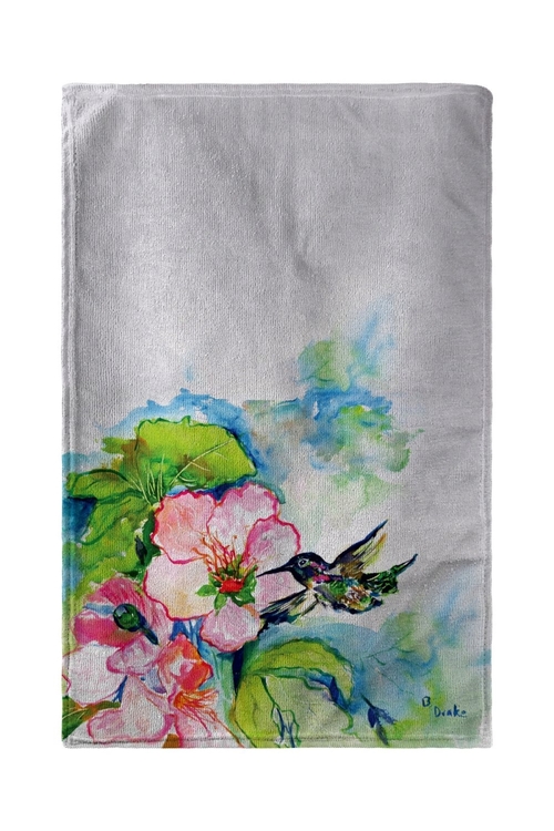 Betsy Drake BT437 30 x 50 in. Hummingbird & Hibiscus Beach Towel