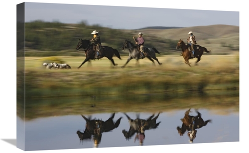 Global Gallery GCS-452598-1624-142 16 x 24 in. Cowboys Riding Horses w