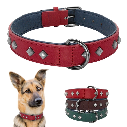 Durable Dog Collar Leather Pitbull K9 Dogs Collars