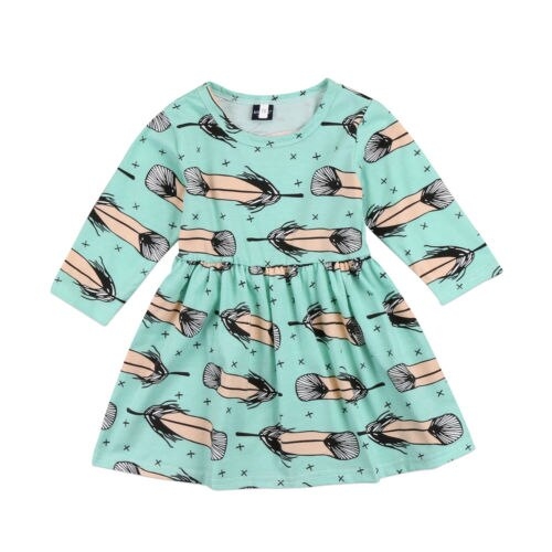 Cotton Children Baby Kids Girl Long Sleeve Dress