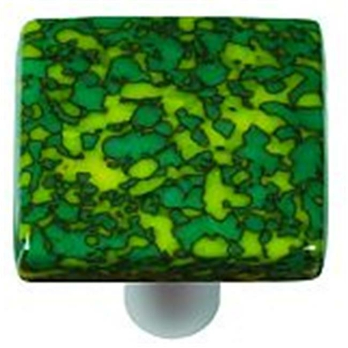 Hot Knobs HK8051-KB Granite Sunflower Yellow & Jade Green Square Glass