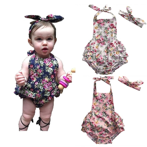 3  Styles Floral Baby  girl  Layered Backess