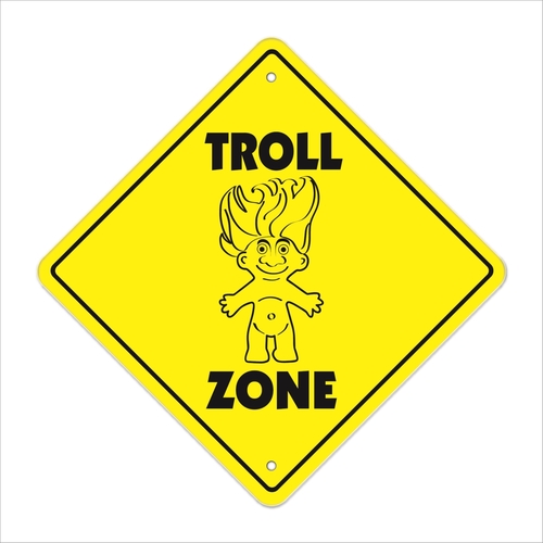 SignMission X-TROLL 12 x 12 in. Troll Crossing Zone Xing Sign