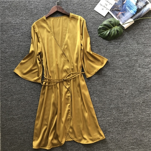 2019 Summer Women Satin Silk Kimono Half Sleeve