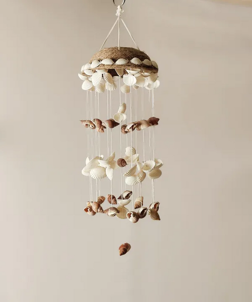 White Earthenware Windchime 15 Inch For Living Room, Balcony Bedroom