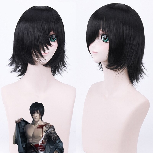 14" Men's Anime Cosplay Full Wigs Heat Resistance