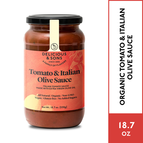 Delicious & Sons Organic Tomato & Italian Olive Sauce 18.70 oz.