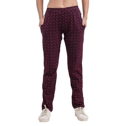 Women Printed Hosiery Cotton Blend Fabric Trackpant (Size-XL)