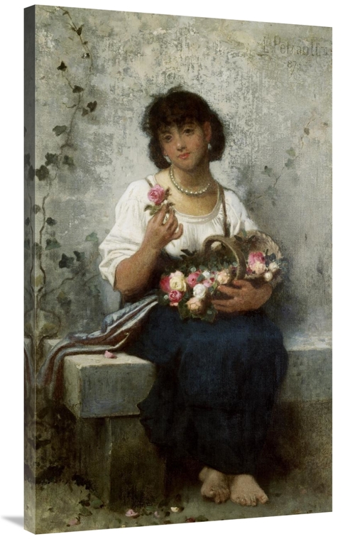 40 in. Rose Seller Art Print - Leon Jean Basile Perrault