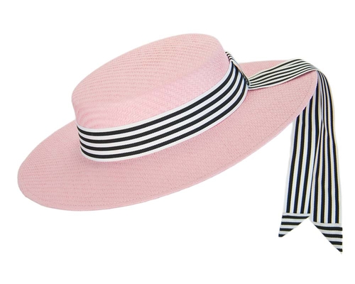 Pink boater hat