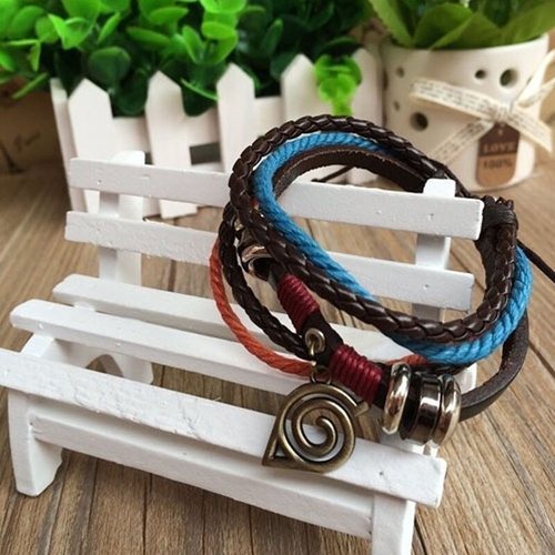 Anime Naruto Bracelet  For Women Leaf Village Badg