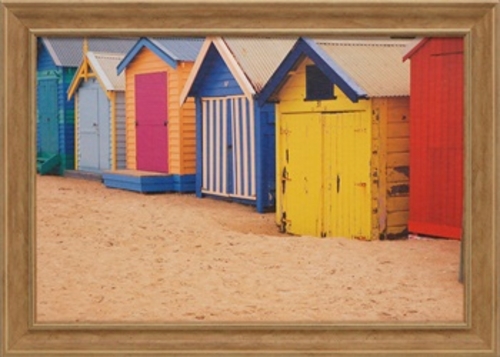 North American Art N1677 30 x 21.5 in. Brighton Bathing Boxes Framed B