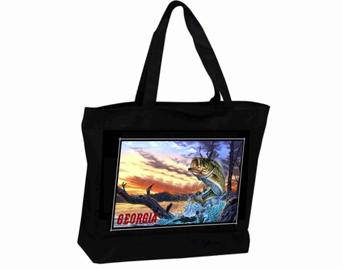 Tote Bag XXL Travel Poster Bass Fishing in Georgia