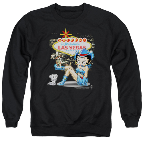 Trevco BB219-AS-4 Betty Boop & Welcome Las Vegas Long Sleeve Adult Cre