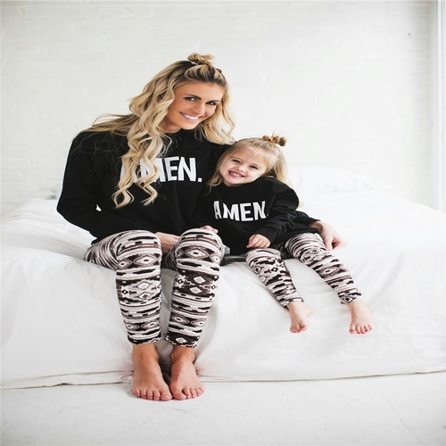 Family Matching Mother&Daughter Printed Skinny