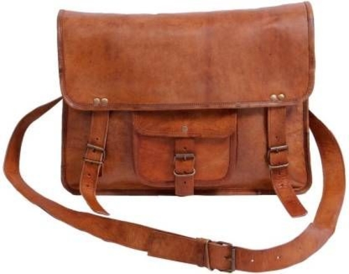 Leather laptop Messenger Bag