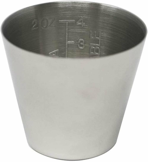 Dukal Graduated Stainless Steel Medicine Cup, 2 Oz. Prevents Bacteria