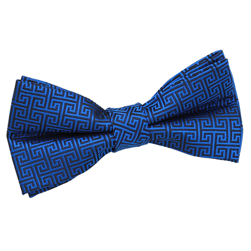 Greek Key Pre-Tied Bow Tie - Royal Blue