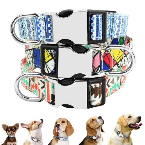 6 Colors Dog Collar Nylon Printed Pet Puppy Dog