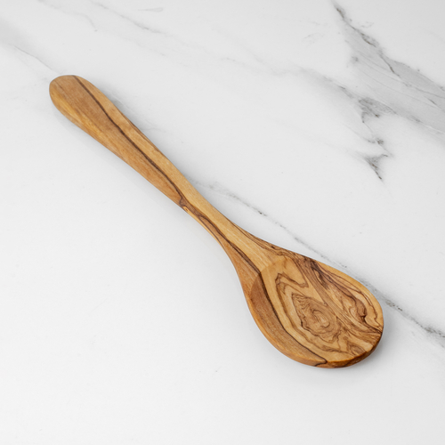 Handmade Olive Wood Cooking Spoon, 11.8" – Natural Kitchen Utensil