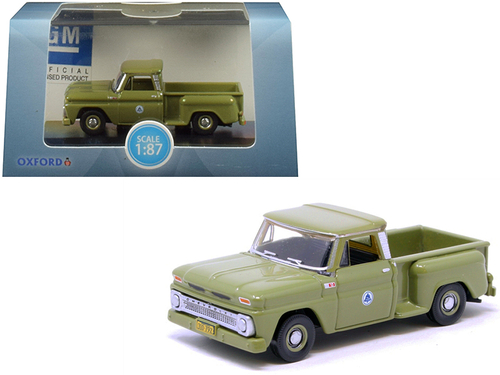 1965 Chevrolet C10 Stepside \Bell System\" Pickup Truck Green 1/87