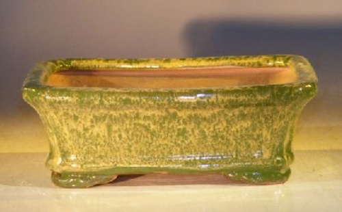 Woodlawn Green Ceramic Bonsai Pot - Rectangle7.0" x 5.5" x 2.4"