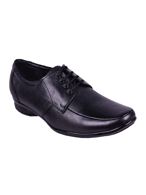 Black Leather Lace-Up Derbys