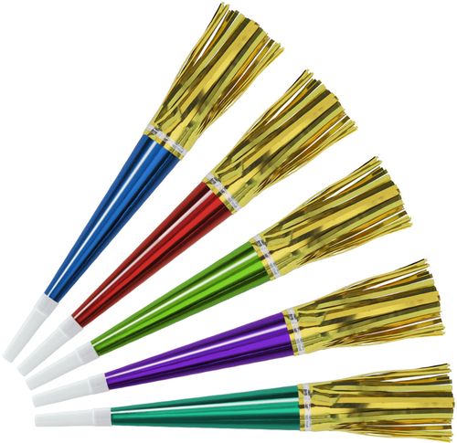 Foil Horns with Tassel - Assorted Colors #14168