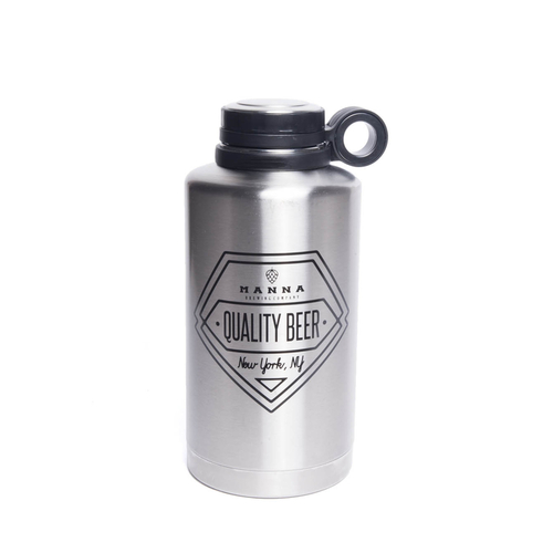 Manna 6407324 64 oz Silver Stainless Steel - Quality Beer Ring Growler