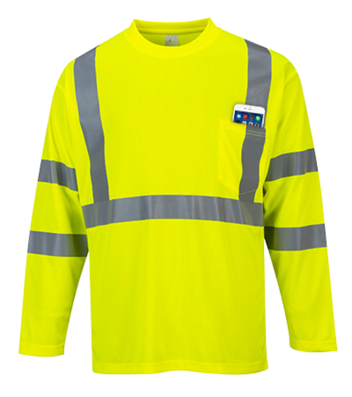 S191 3XL Hi-Visibility Long Sleeved T-Shirt, Yellow - Regular