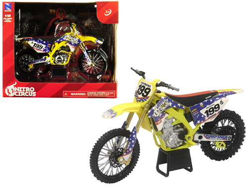 Suzuki RMZ450 Nitro Circus #199 Travis Pastrana Yellow/Blue 1/12