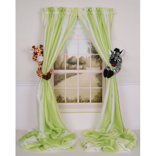 Giraffe and Zebra Curtain Tieback Set