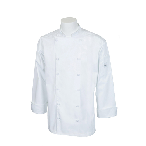 Mercer Tool M62030WHL Renaissance Mens Traditional Neck Chef Jacket&#4