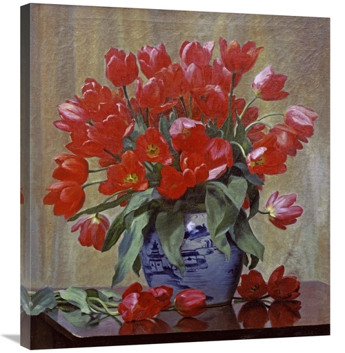 Global Gallery GCS-268524-30-142 30 in. Tulips in a Porcelain Vase Art