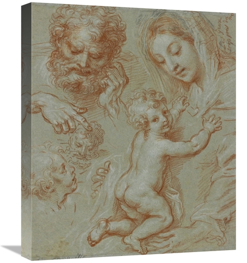 Global Gallery GCS-456109-22-142 22 in. Studies of the Madonna & Child