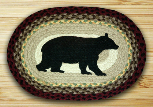 Earth Rugs 48-395CB Oval Shaped Placemat- Cabin Bear