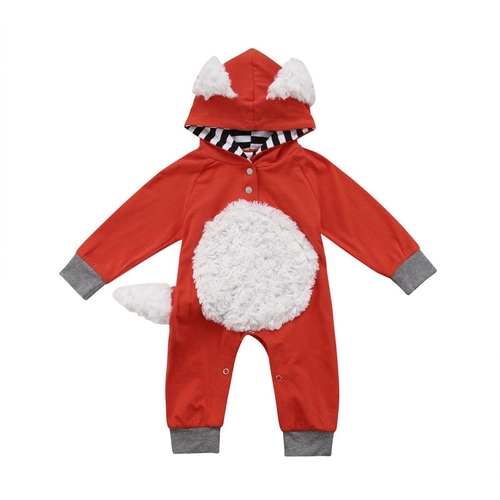 Newborn Cartoon Fox Romper Jumpsuit Clothes Outfit