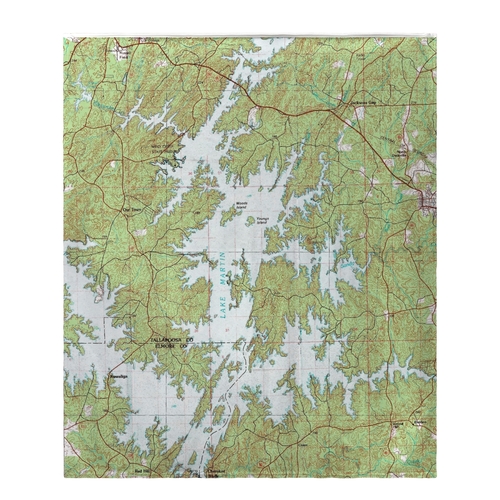 Main Betsy Drake BK975 50 x 60 in. Lake Martin, AL Nautical Map Fleece  image