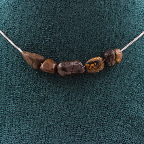 Boulder Opal from Australia 5 beads necklace.