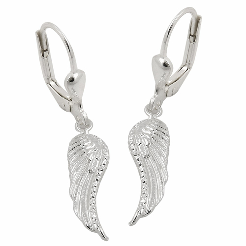 leverback earrings wings silver 925